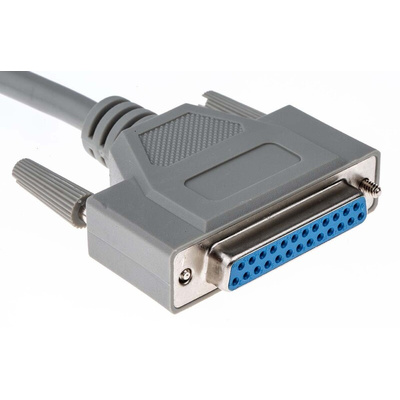 RS PRO Male 25 Pin D-sub to Female 25 Pin D-sub Serial Cable, 2m PVC