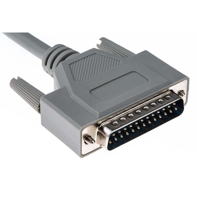 RS PRO Male 25 Pin D-sub to Female 25 Pin D-sub Serial Cable, 2m PVC