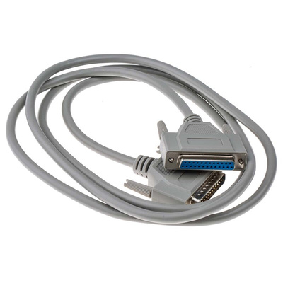RS PRO Male 25 Pin D-sub to Female 25 Pin D-sub Serial Cable, 2m PVC