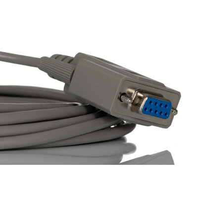 RS PRO Female 9 Pin D-sub to Female 9 Pin D-sub Serial Cable, 5m PVC