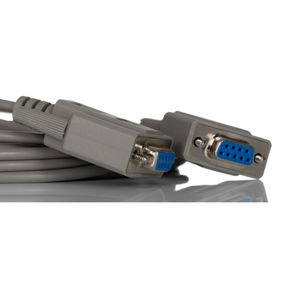 RS PRO Female 9 Pin D-sub to Female 9 Pin D-sub Serial Cable, 5m PVC