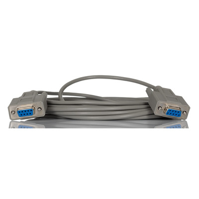 RS PRO Female 9 Pin D-sub to Female 9 Pin D-sub Serial Cable, 5m PVC