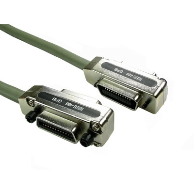 RS PRO Female; Male GPIB to Female; Male GPIB Parallel Cable, 2m, Grey Sheath