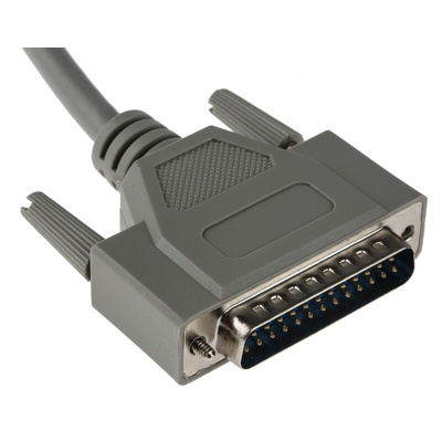 RS PRO Male 25 Pin D-sub to Male 25 Pin D-sub Serial Cable, 6m PVC