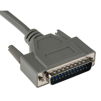 RS PRO Male 25 Pin D-sub to Male 25 Pin D-sub Serial Cable, 6m PVC