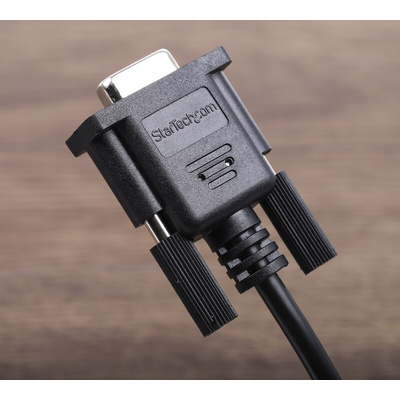 StarTech.com Male 9 Pin D-sub to Female 9 Pin D-sub Serial Cable, 1m PVC