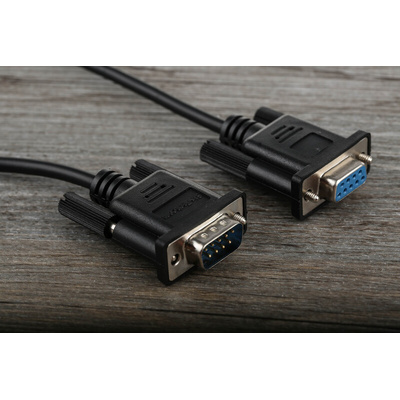 StarTech.com Male 9 Pin D-sub to Female 9 Pin D-sub Serial Cable, 3m PVC