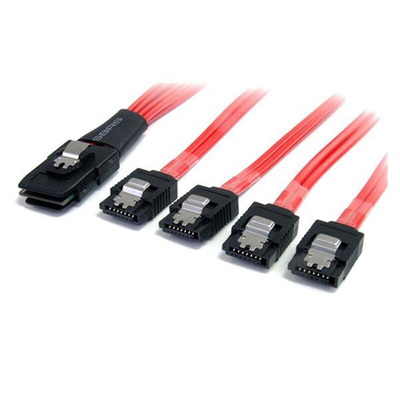 StarTech.com Male Internal Mini-SAS to Female SATA Data x 4  Cable, 1m