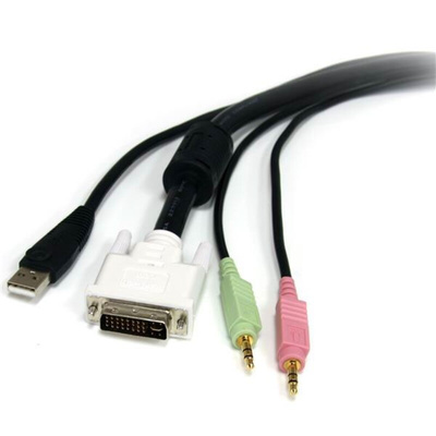 StarTech.com Male 3.5mm Stereo Jack x 2; DVI-I Dual Link; USB A to Male 3.5mm Stereo Jack x 2; DVI-I Dual Link; USB B