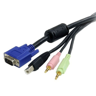 StarTech.com Male 3.5mm Stereo Jack x 2; USB A; VGA to Male 3.5mm Stereo Jack x 2; USB B; VGA KVM Cable