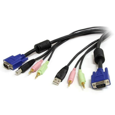 StarTech.com Male 3.5mm Stereo Jack x 2; USB A; VGA to Male 3.5mm Stereo Jack x 2; USB B; VGA KVM Cable