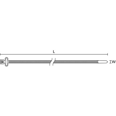 HellermannTyton Cable Tie, 200mm x 4.6 mm, Blue Polyamide 6.6 (PA66), Pk-100