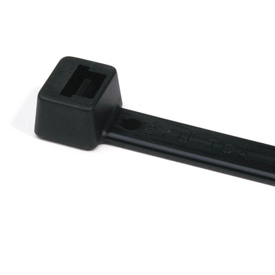 HellermannTyton Cable Tie, 100mm x 2.5 mm, Black Polypropylene, Pk-100