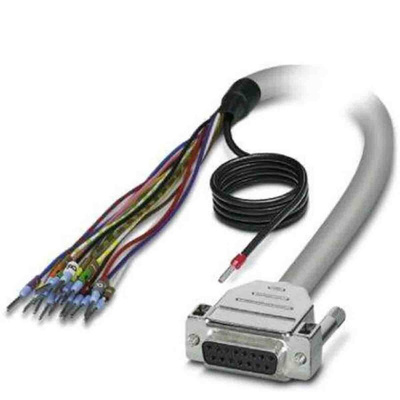 Phoenix Contact Female 15 Pin D-sub Unterminated Serial Cable, 3m