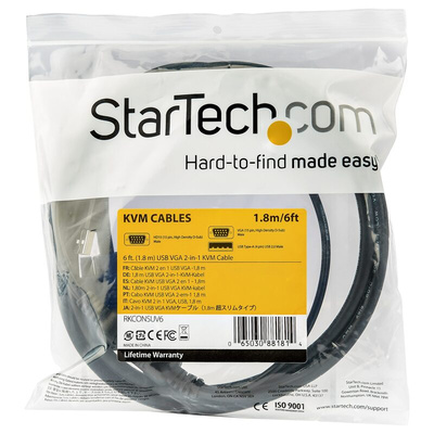 StarTech.com Male VGA to Male USB A; VGA KVM Cable