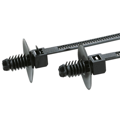 HellermannTyton Cable Tie, Releasable, 110mm x 2.5 mm, Black Polyamide 6.6 (PA66)
