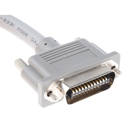RS PRO Female; Male GPIB to Male GPIB Parallel Cable Assembly, 4m, Grey Sheath