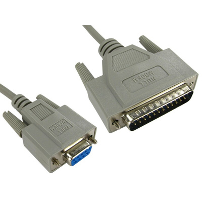 RS PRO Female 9 Pin D-sub to Male 25 Pin D-sub Serial Cable, 2m