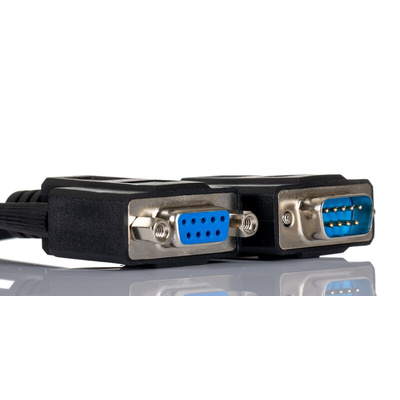 RS PRO Male 9 Pin D-sub to Female 9 Pin D-sub Serial Cable, 3m PVC