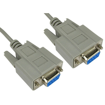 RS PRO Female 9 Pin D-sub to Female 9 Pin D-sub Serial Cable, 2m PVC