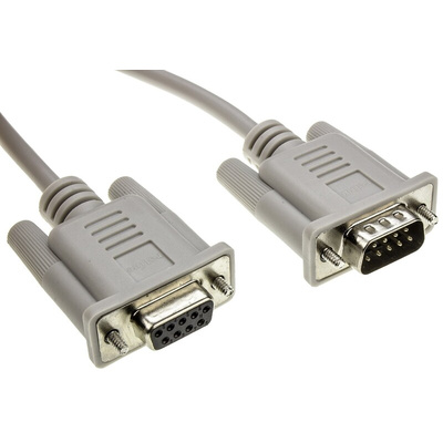 Roline Male 9 Pin D-sub to Female 9 Pin D-sub Serial Cable, 6m