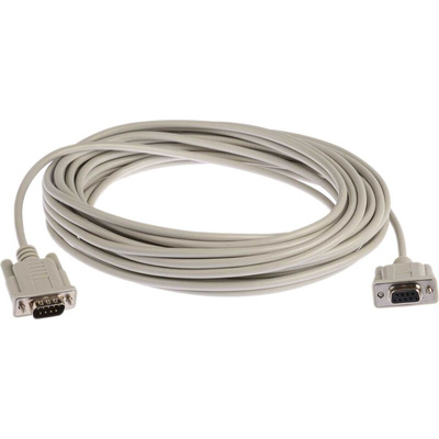 Roline Male 9 Pin D-sub to Female 9 Pin D-sub Serial Cable, 10m