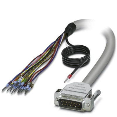 Phoenix Contact Male 15 Pin D-sub Unterminated Serial Cable, 4m