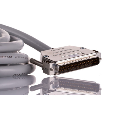 Phoenix Contact Female 37 Pin D-sub to Male 37 Pin D-sub Serial Cable, 3m PVC