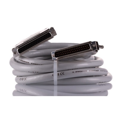 Phoenix Contact Female 37 Pin D-sub to Male 37 Pin D-sub Serial Cable, 3m PVC