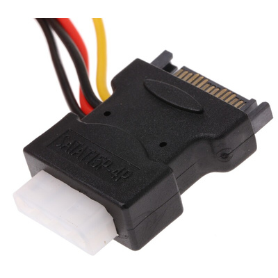 Roline Female SATA Power to Male 4 Pin Molex x 3 Cable, 200mm