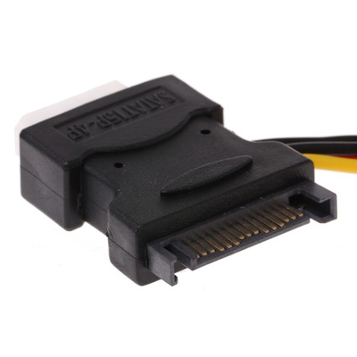 Roline Female SATA Power to Male 4 Pin Molex x 3 Cable, 200mm