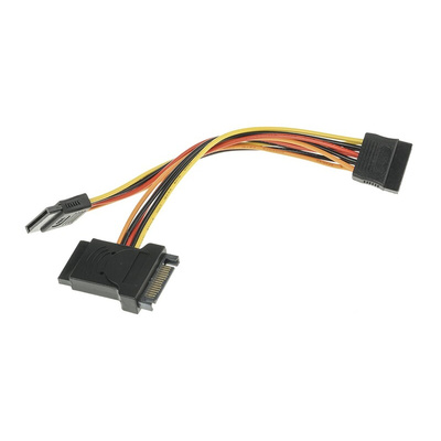 Roline Male SATA Power to Female SATA Power x 3 Cable, 200mm