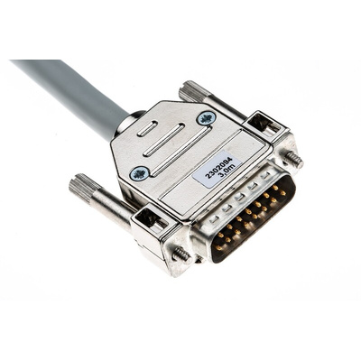 Phoenix Contact Male 15 Pin D-sub to Female 15 Pin D-sub Serial Cable, 3m