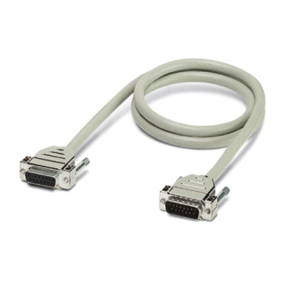 Phoenix Contact Male 15 Pin D-sub to Female 15 Pin D-sub Serial Cable, 6m