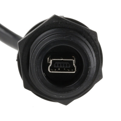Bulgin USB 2.0 Cable, Male 5 Pin Header to Female Mini USB B Cable, 100mm