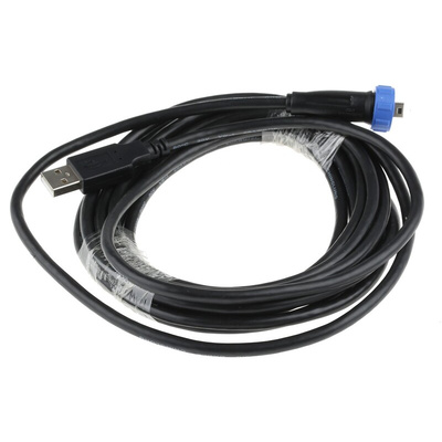 Bulgin USB 2.0 Cable, Male Mini USB B to Male USB A Cable, 4.5m