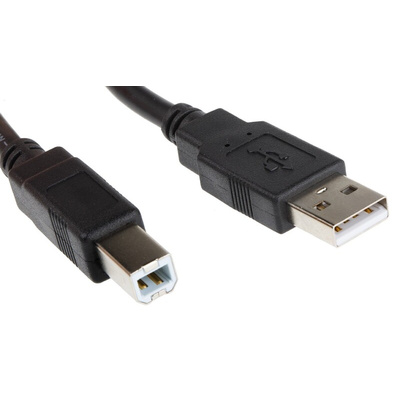 Roline USB 2.0 Cable, Male USB A to Male USB B Cable, 800mm