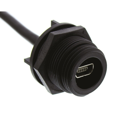 Bulgin USB 2.0 Cable, Male Mini USB AB to Male 6 Pin Header Cable, 100mm