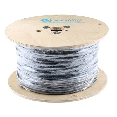 Alpha Wire Grey Alpha Essentials Multicore Industrial Cable 0.35 mm² CSA 4.32mm OD 22 AWG 300 V 305m