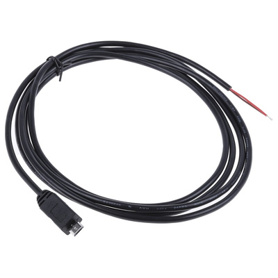 RS PRO Cable, Male Micro USB B to Unterminated Cable, 1.8m