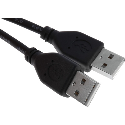 RS PRO USB 2.0 Cable, Male USB A to Male USB A Cable, 1m