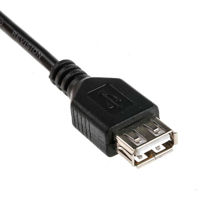 RS PRO USB 2.0 Cable, Male USB A to Female USB A Cable, 250mm
