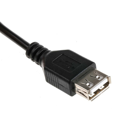 RS PRO USB 2.0 Cable, Male USB A to Female USB A Cable, 1m