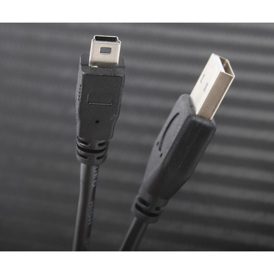 RS PRO USB 2.0 Cable, Male USB A to Male Mini USB B Cable, 500mm