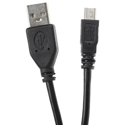 RS PRO USB 2.0 Cable, Male USB A to Male Mini USB B Cable, 500mm