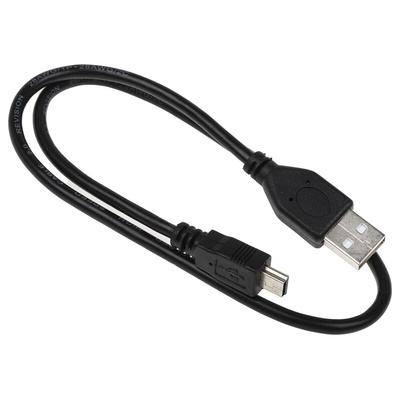RS PRO USB 2.0 Cable, Male USB A to Male Mini USB B Cable, 500mm