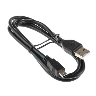 RS PRO USB 2.0 Cable, Male USB A to Male Mini USB B Cable, 1m