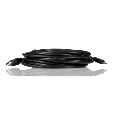 RS PRO USB 2.0 Cable, Male USB A to Male Micro USB B Cable, 5m