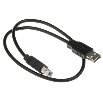 RS PRO USB 2.0 Cable, Male USB A to Male USB B Cable, 0.5m