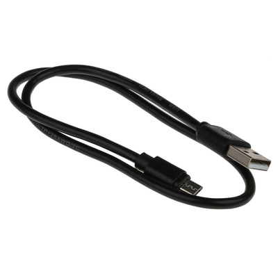 RS PRO USB 2.0 Cable, Male USB A to Male Micro USB B Cable, 500mm